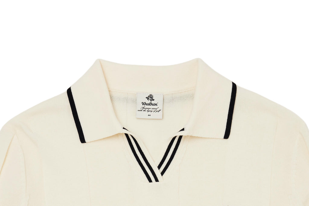 W _ (CREAM) KAHLHON x VIBECADDY "Saturday Golf Club" KNIT _512800302