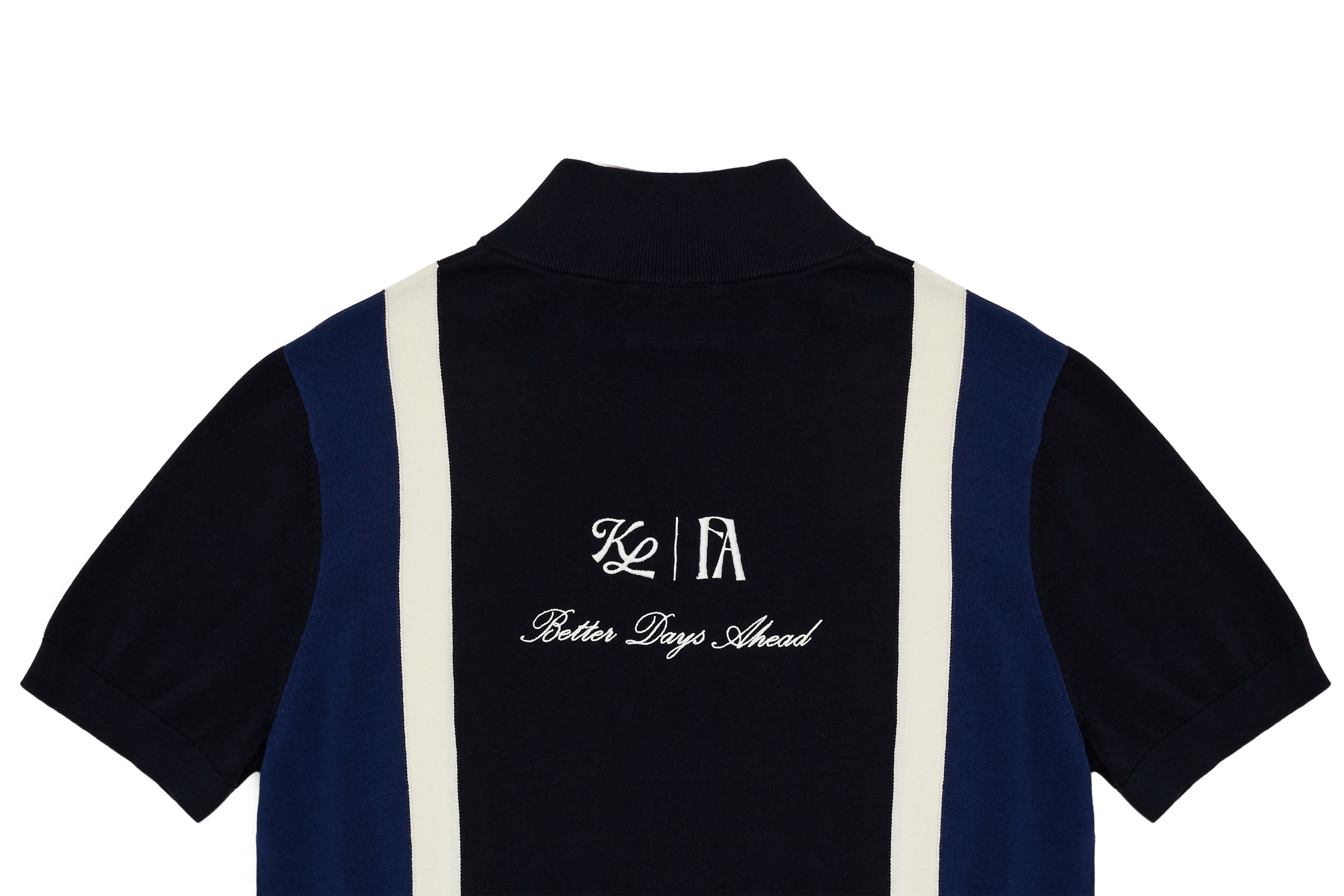 W _ (DARK NAVY) KHALHON' x FORE.ALL SHORT-SLEEVE KNIT PULLOVER _ 512800258