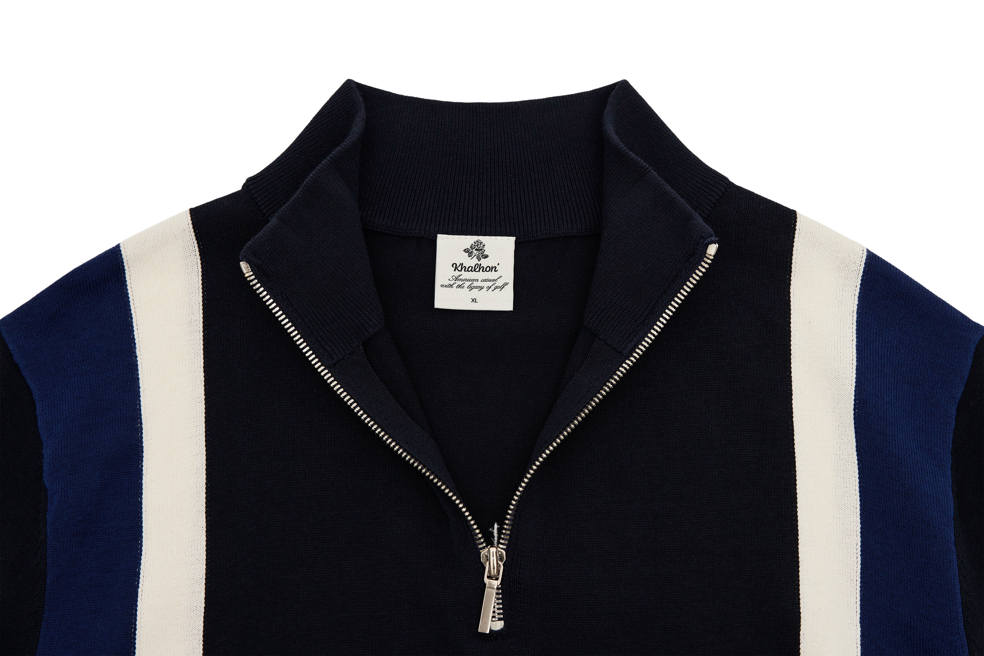 W _ (DARK NAVY) KHALHON' x FORE.ALL SHORT-SLEEVE KNIT PULLOVER _ 512800258