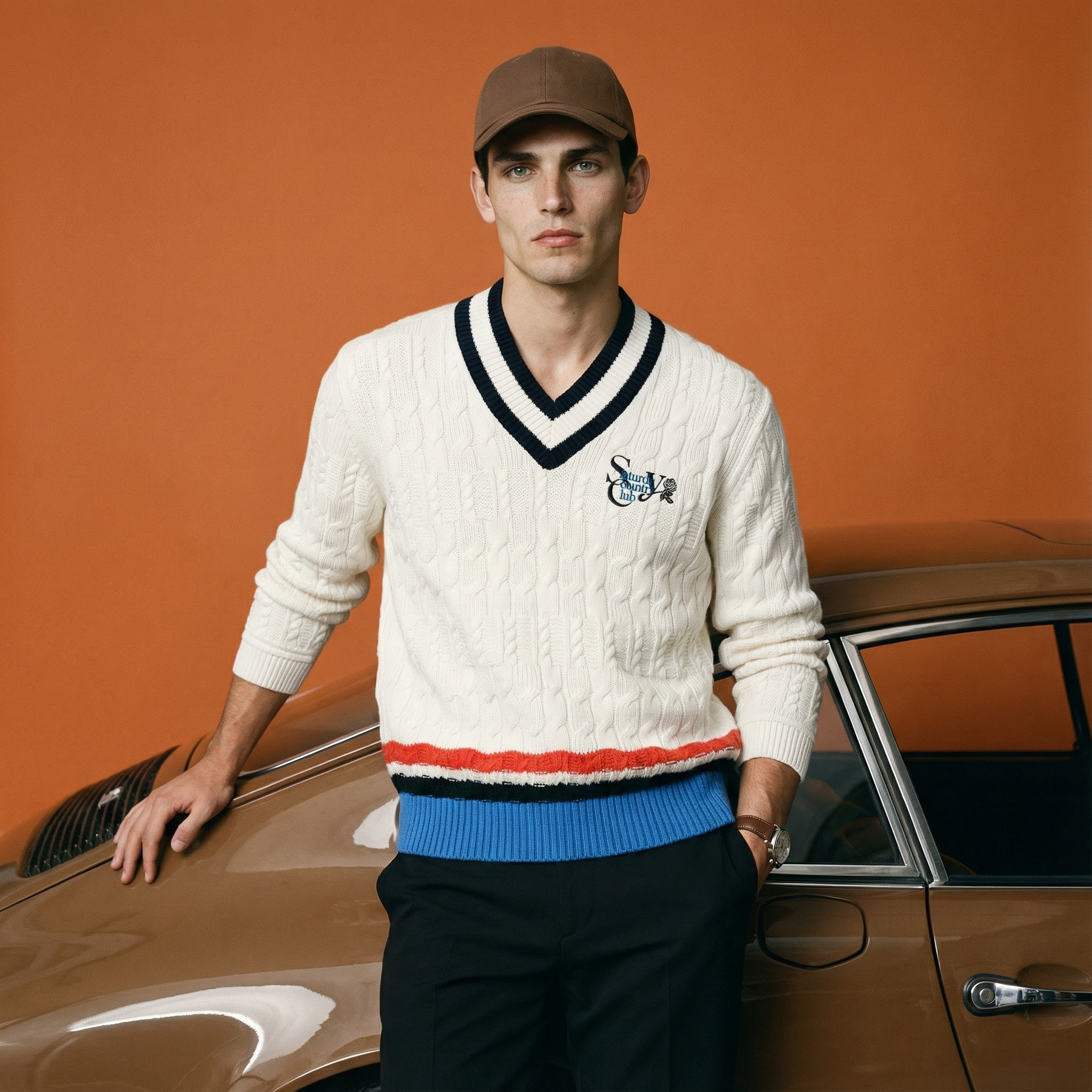 M _ (White)Prep Line V-Neck Knit(532800302)