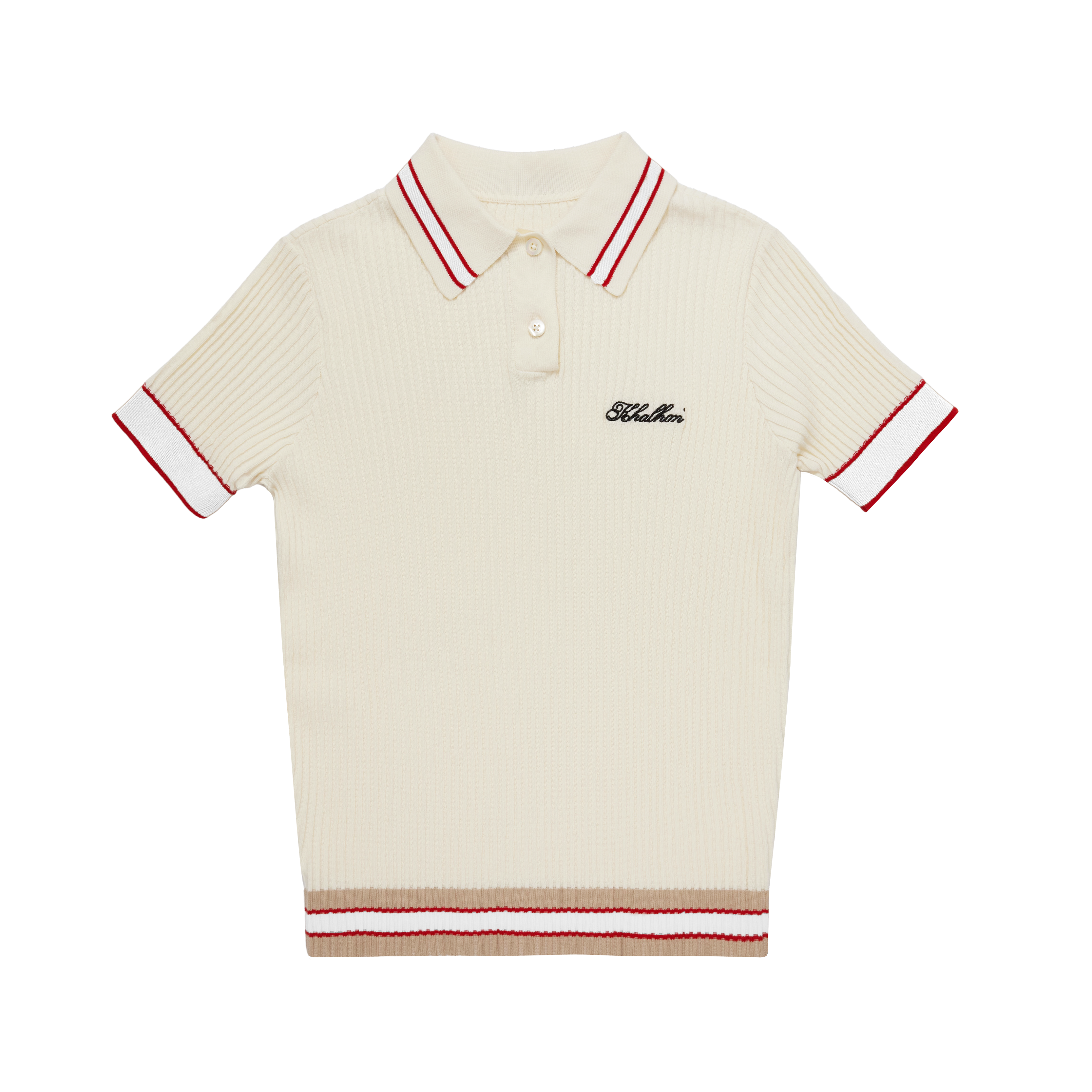 M _ (CREAM) Varsity Tipped Rib Polo (6128003)