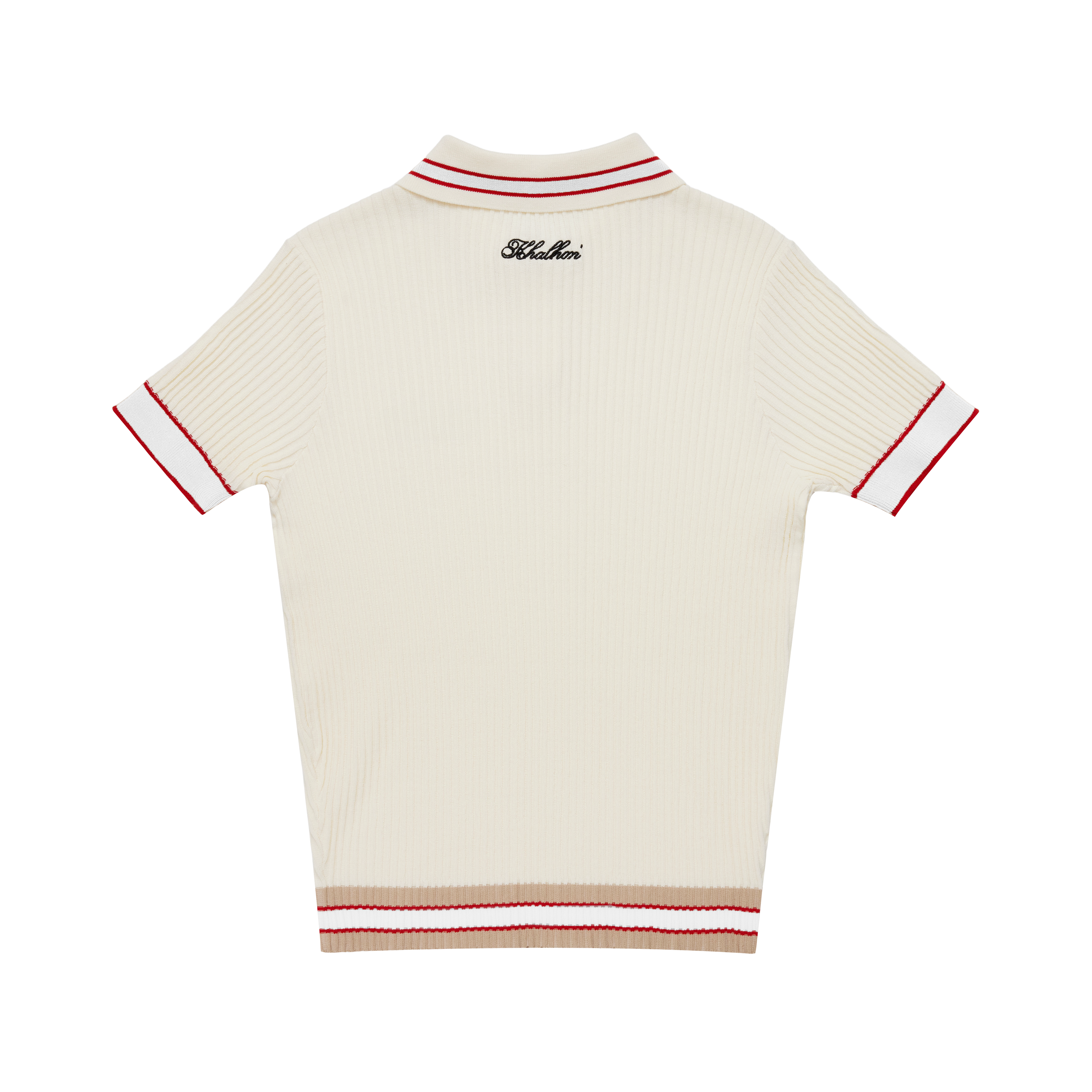 M _ (CREAM) Varsity Tipped Rib Polo (6128003)