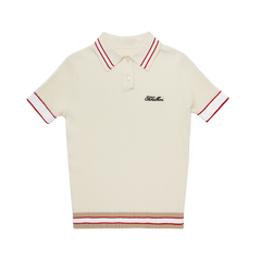 M _ (CREAM) Varsity Tipped Rib Polo (6128003)