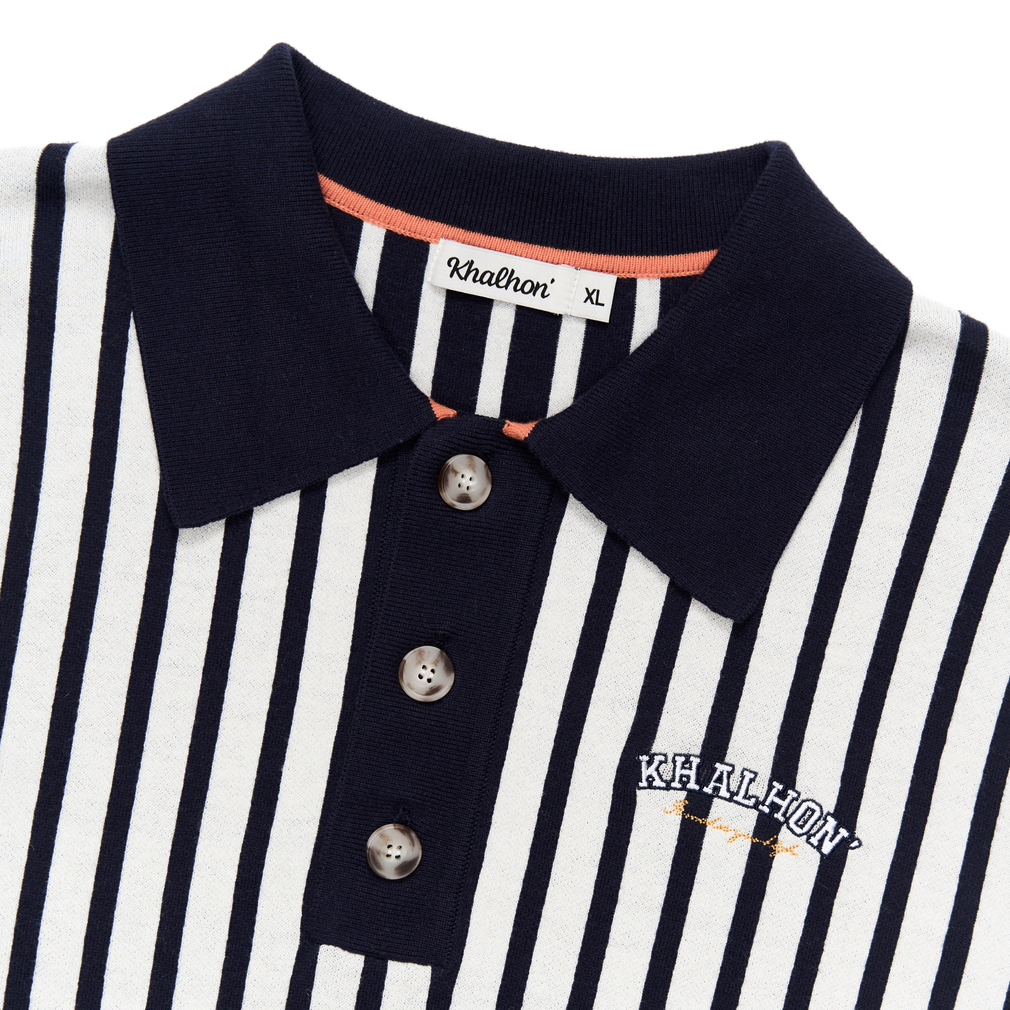 STRIPE POLO SWEATER (OATMEAL)