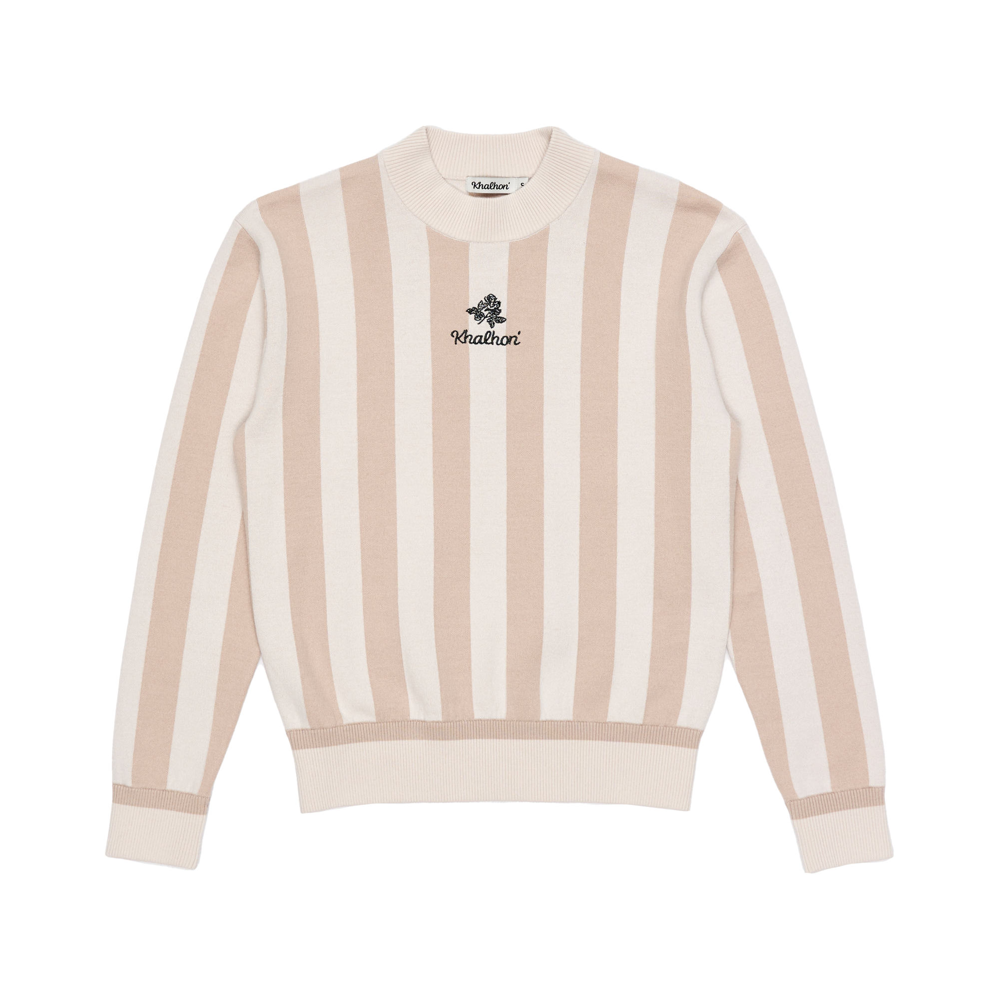 STRIPE MOCK-NECK SWEATER (LIGHT YELLOW)
