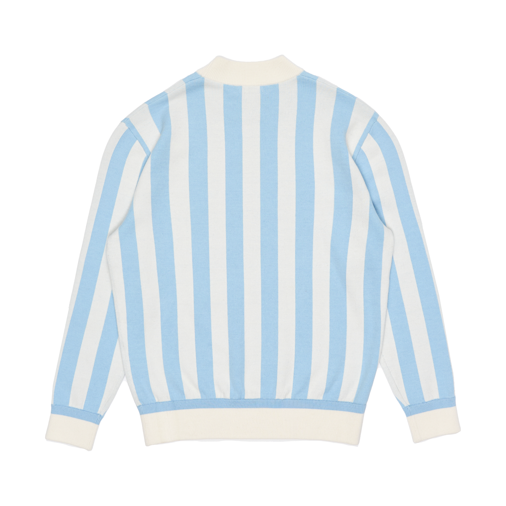 STRIPE MOCK-NECK SWEATER (LIGHT BLUE)