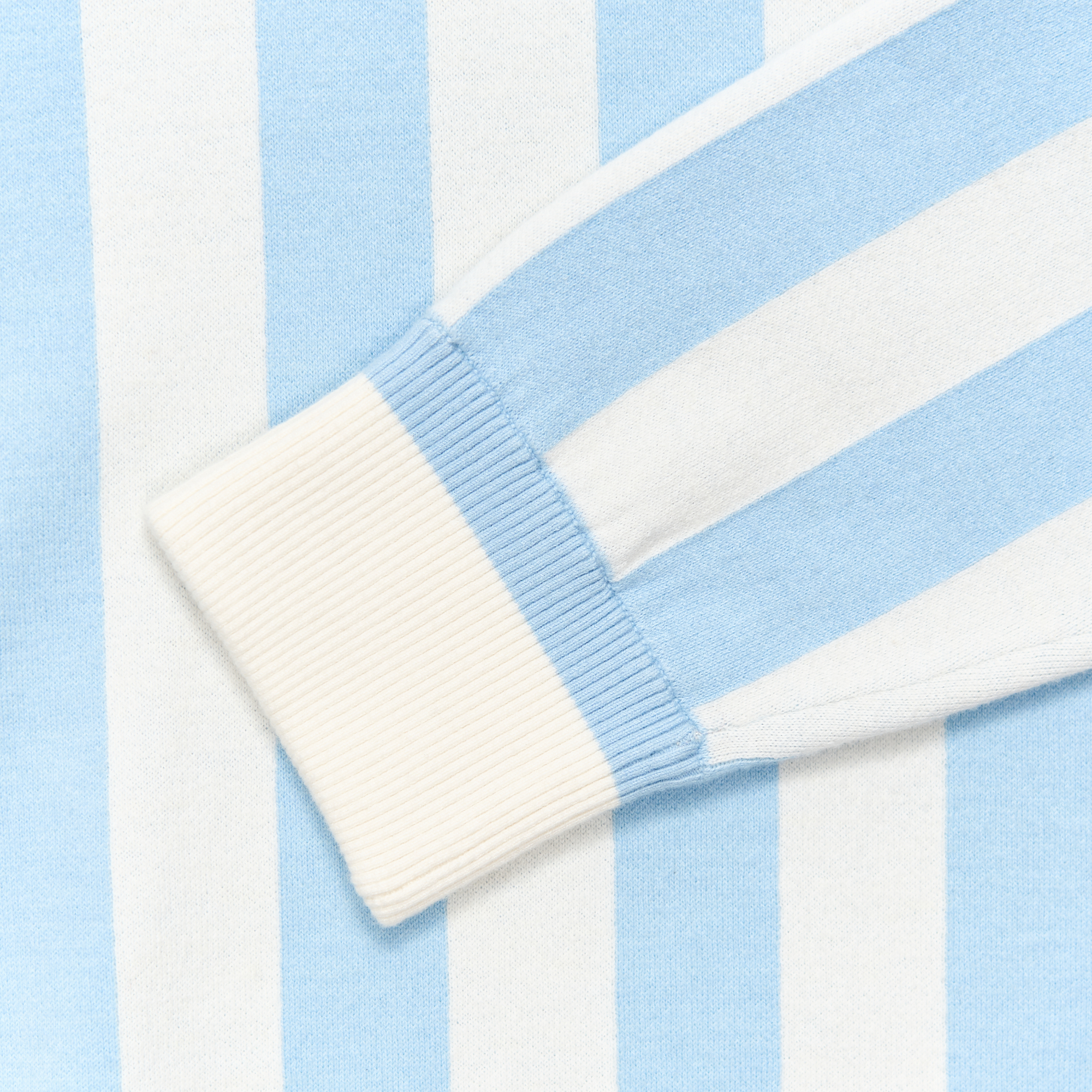 STRIPE MOCK-NECK SWEATER (LIGHT BLUE)