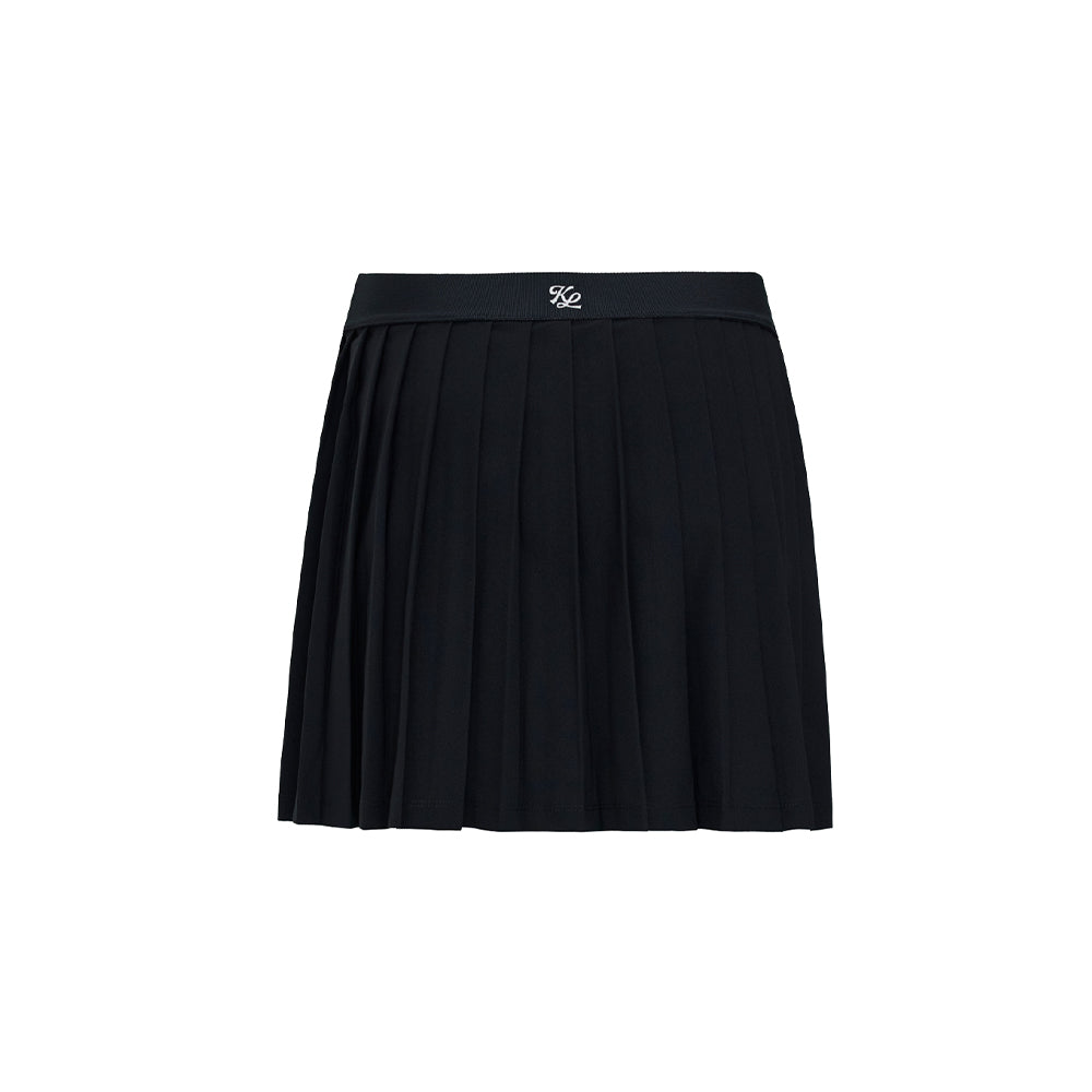 W _ (BLACK) Heritage Slit Pleated Skirt (6133003)