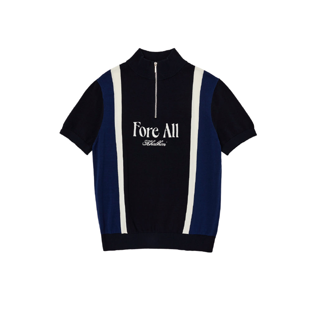 W _ (DARK NAVY) KHALHON' x FORE.ALL SHORT-SLEEVE KNIT PULLOVER _ 512800258